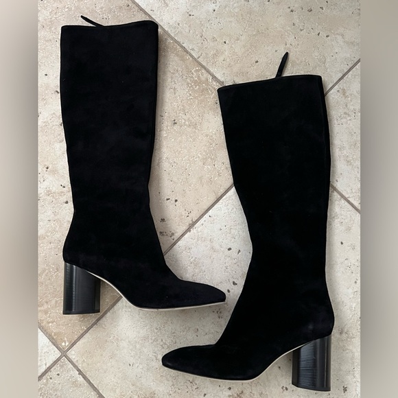 Aeyde ARIANA Black Suede KNEE HIGH Heeled Boots EU 39/ 9 $725 - Picture 7 of 15